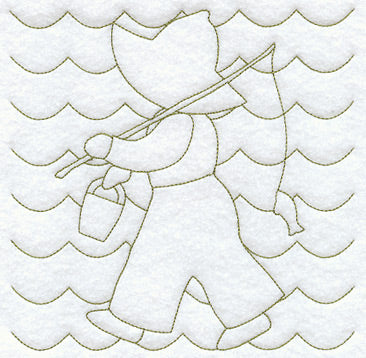Fisherman Fred Quilting Square (Double Run)
