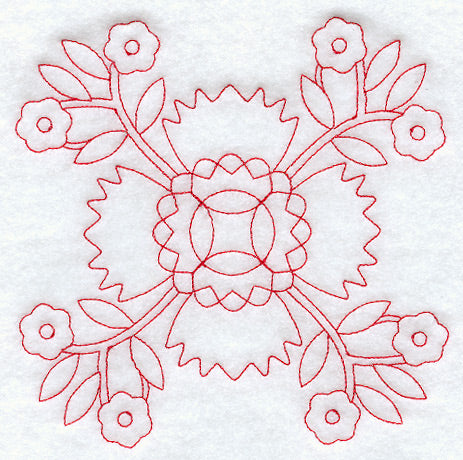 Whig Rose Quilting Square (Double Run)