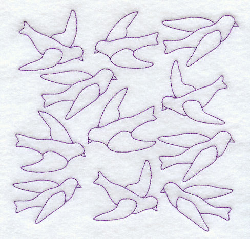 Birds in the Air Quilting Square (Double Run)