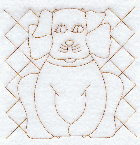 Gingham Dog Quilting Square (Double Run)