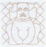 Gingham Dog Quilting Square (Double Run)