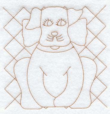 Gingham Dog Quilting Square (Double Run)