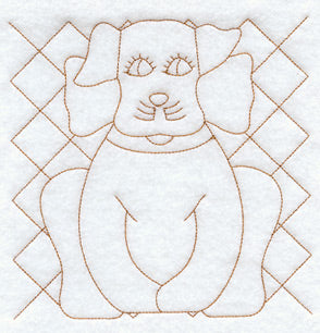 Gingham Dog Quilting Square (Double Run)