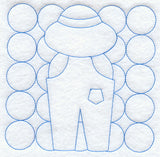 Suspender Sam Quilting Square (Double Run)