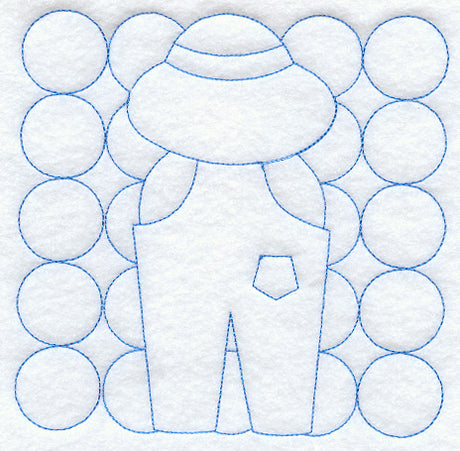 Suspender Sam Quilting Square (Double Run)