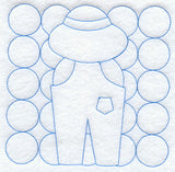 Suspender Sam Quilting Square (Double Run)