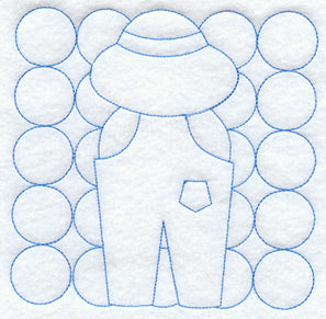 Suspender Sam Quilting Square (Double Run)