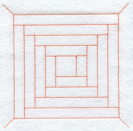 Log Cabin Quilting Square (Double Run)