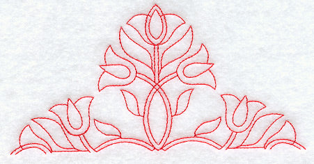 Triple Tulips Quilting Half Square (Double Run)