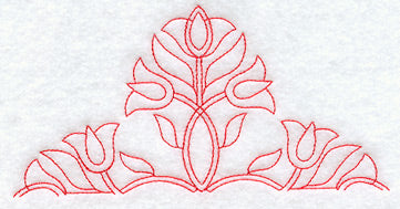 Triple Tulips Quilting Half Square (Double Run)