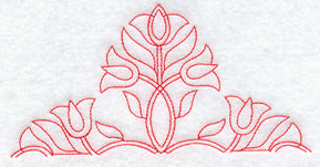 Triple Tulips Quilting Half Square (Double Run)