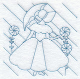Umbrella Girl Quilting Square (Double Run)