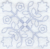 Rose and Tulip Quilting Square (Double Run)