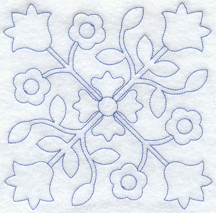 Rose and Tulip Quilting Square (Double Run)