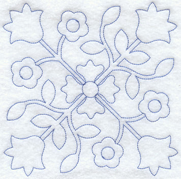 Rose and Tulip Quilting Square (Double Run)