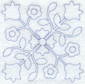 Rose and Tulip Quilting Square (Double Run)
