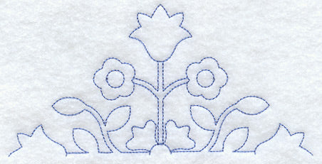 Rose and Tulip Quilting Half Square (Double Run)