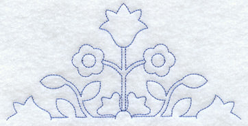 Rose and Tulip Quilting Half Square (Double Run)