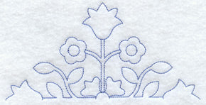 Rose and Tulip Quilting Half Square (Double Run)