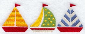 Sailboat Trio (Lighthouse Quilt Border) - Lg