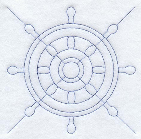 Ship's Wheel Quilting Square (Double Run)