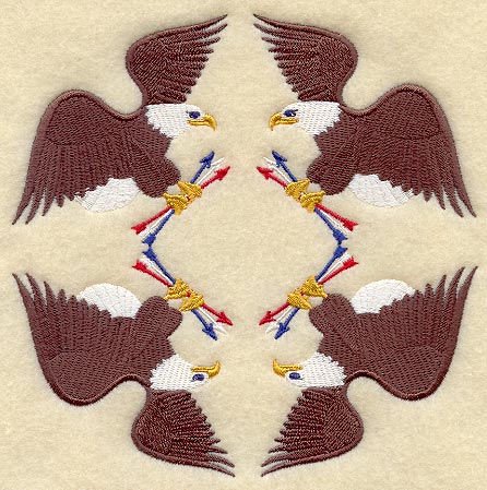 Eagle and Arrow Quilt Block - 4 Block Lg