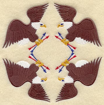 Eagle and Arrow Quilt Block - 4 Block Lg