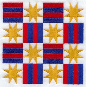 Star and Block Quilt Block - 4 Block Lg