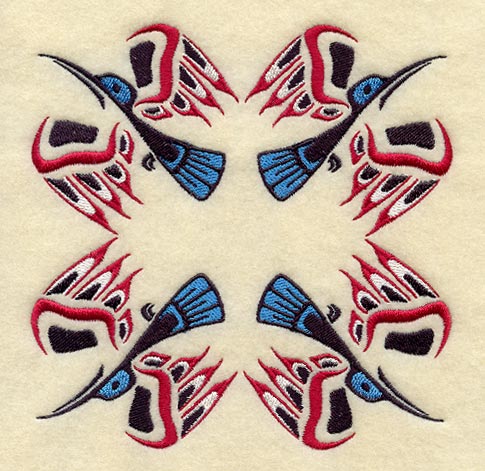 Creation Hummingbird Quilt Block - 4 Block Lg