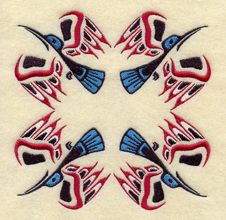 Creation Hummingbird Quilt Block - 4 Block Lg