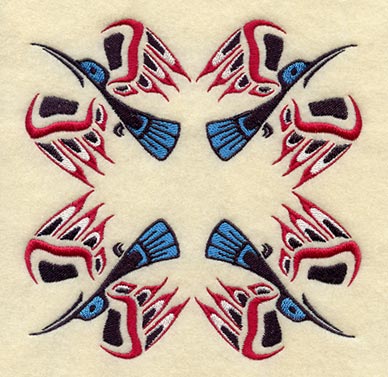 Creation Hummingbird Quilt Block - 4 Block Lg