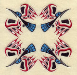 Creation Hummingbird Quilt Block - 4 Block Lg