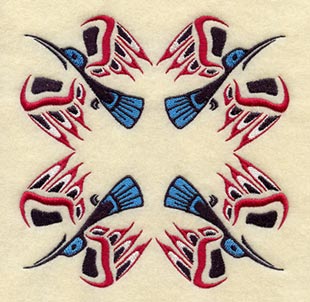 Creation Hummingbird Quilt Block - 4 Block Lg