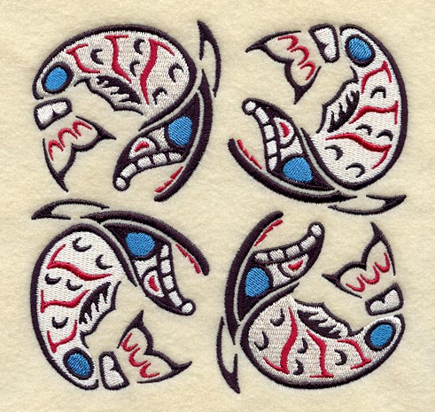 Creation Salmon Quilt Block - 4 Block Lg