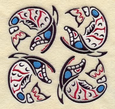 Creation Salmon Quilt Block - 4 Block Lg