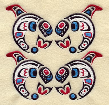 Creation Whale Quilt Block - 4 Block Lg