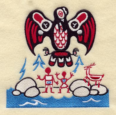 Creation Raven and People Quilt Block - Lg