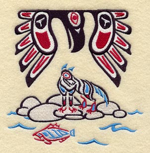 Creation Raven and Animals Quilt Block - Lg