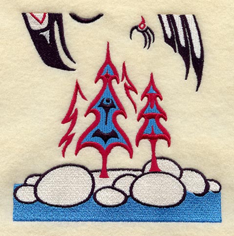 Creation Raven and Trees Quilt Block - Lg