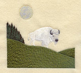 White Buffalo Quilt Block - Lg