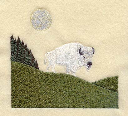 White Buffalo Quilt Block - Lg