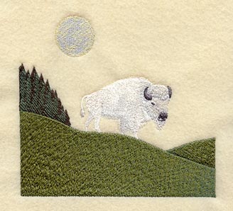 White Buffalo Quilt Block - Lg