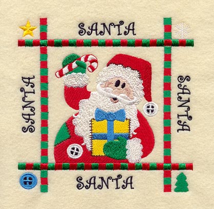 Santa Quilt Block - Lg