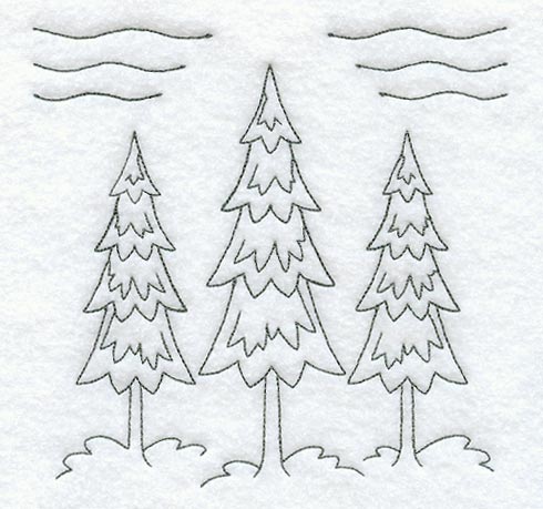 Pine Tree Quilting Square (Double Run)