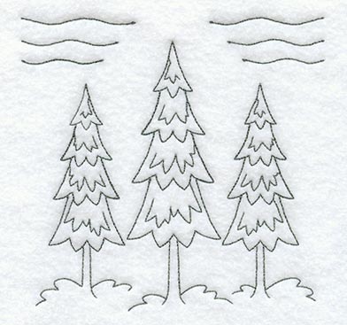 Pine Tree Quilting Square (Double Run)