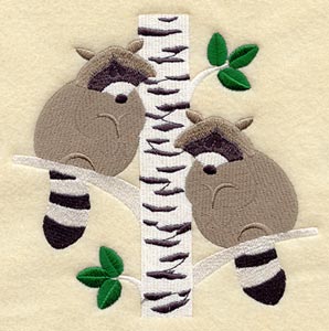 Raccoon Quilt Block - Lg