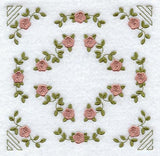 Heirloom Rose Quilt Block - Lg