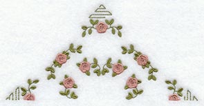 Heirloom Rose Half Quilt Block - Lg