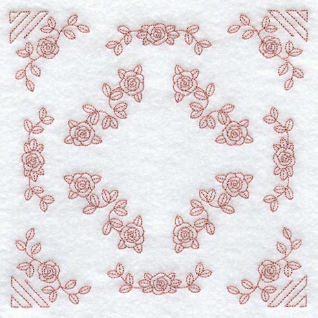 Heirloom Rose Quilting Square (Double Run)