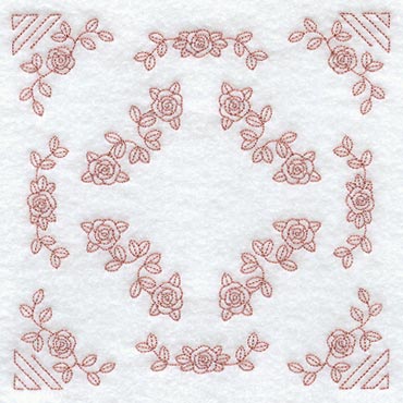 Heirloom Rose Quilting Square (Double Run)